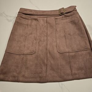 Marc New York Mauve/Champagne Suede Mini Skirt with Buckle